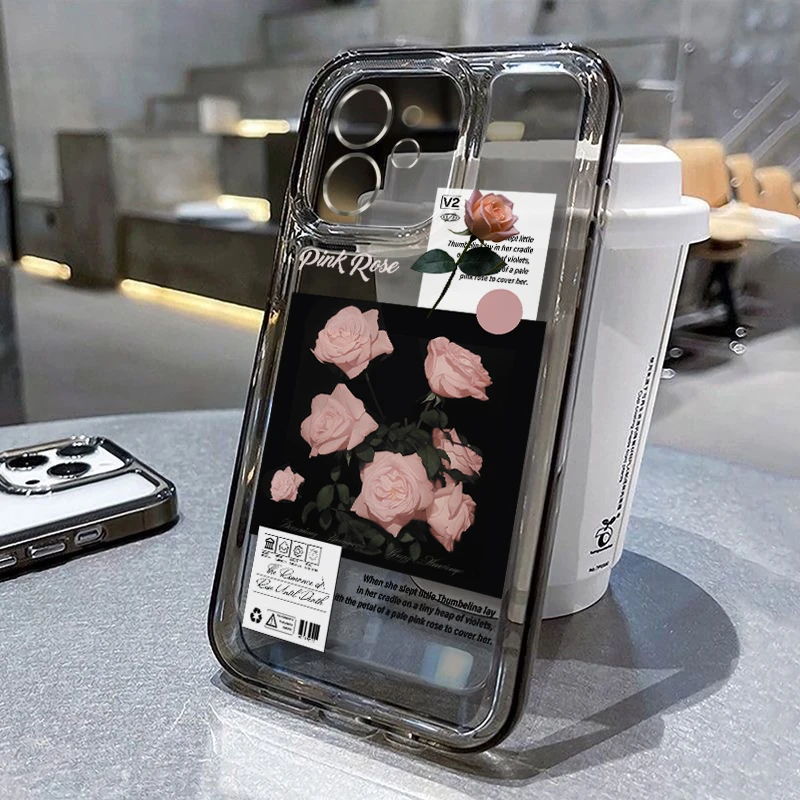 玫瑰花苹果14手机壳iphone11/13promax太空壳12软XR/XS高级87p女