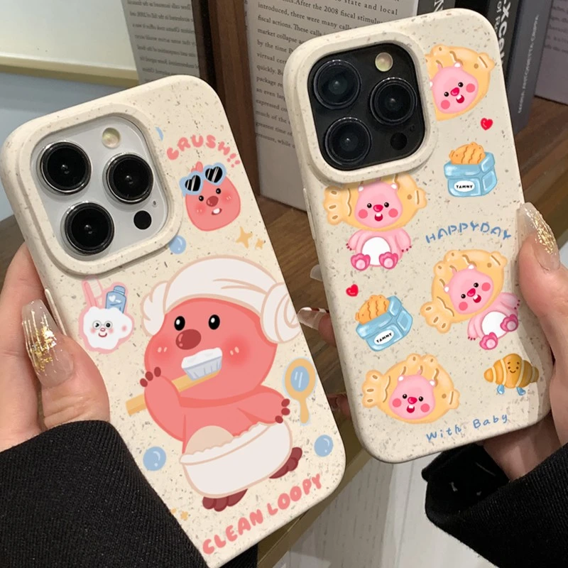 海狸loopy合集iPhone13/14promax苹果12小麦11手机壳XS萌XR女