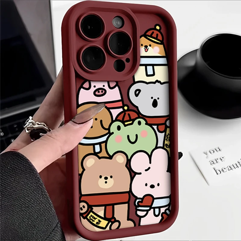 秋冬围巾动物苹果OPPO华为VIVO小米iPhone15可爱13/14手机壳11/12