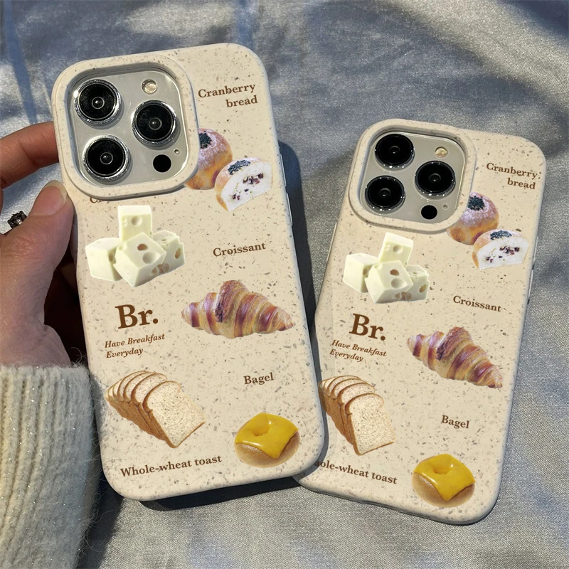 北欧风吐司苹果13/14手机壳iphonexs  xr防摔iphone11 12promax软