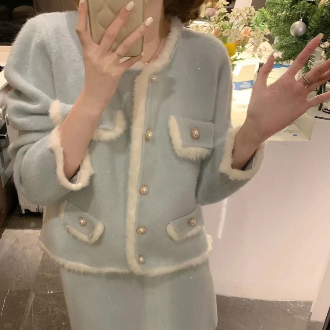 【芝士Cheese】菲洛里斯假期小香毛衣套装气质冬季名媛秋冬毛绒网红