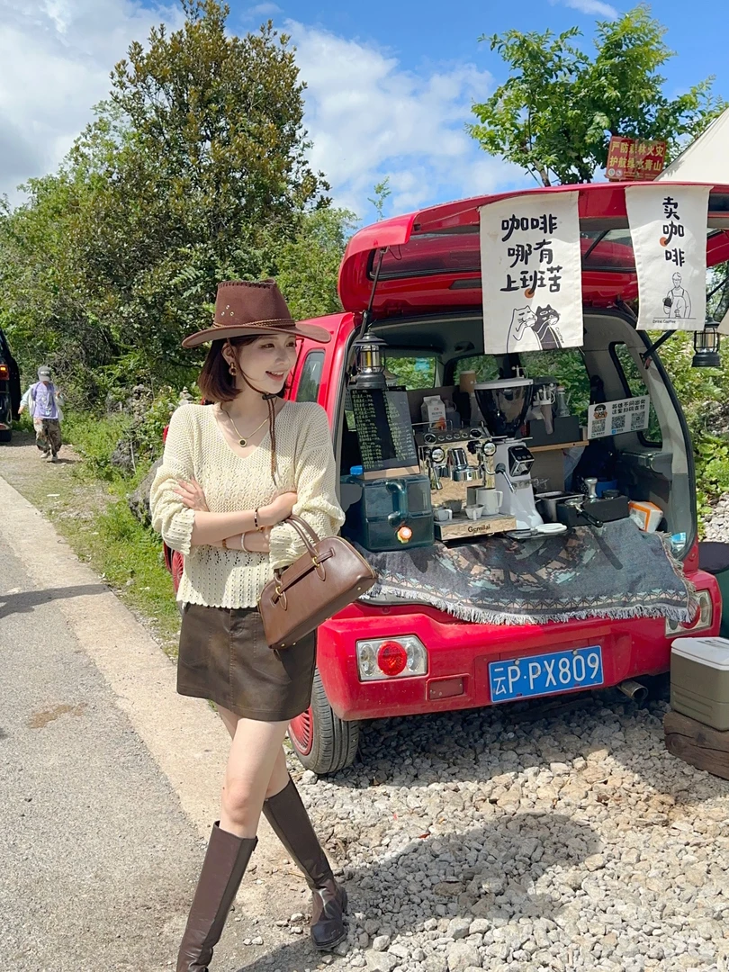 【芝士Cheese】浮光恋曲 宽松慵懒气质高级感V领肌理感时尚针织衫