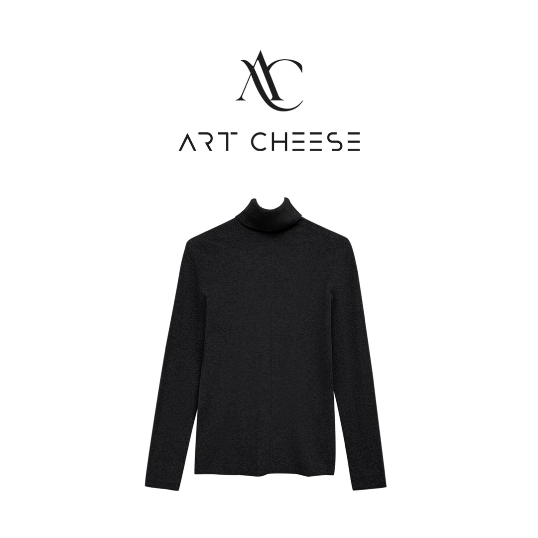 【芝士Cheese】心动尤莉设计修身显瘦堆堆领百搭套头长袖针织打底衫