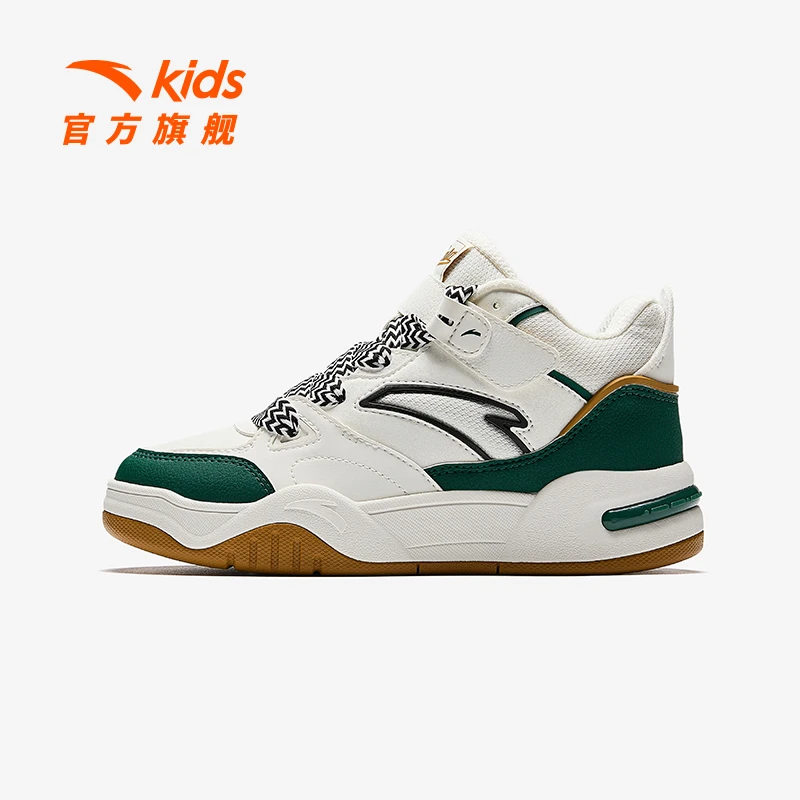 安踏儿童男大童板鞋2025新款舒适防滑耐磨青少年中帮休闲板鞋潮流