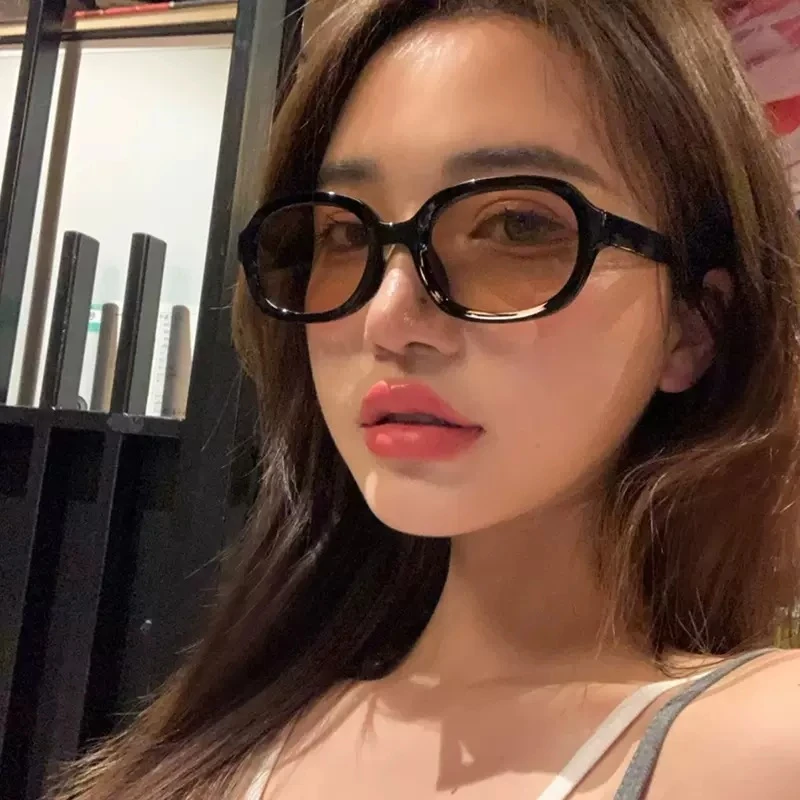 墨镜女夏季圆脸小脸海边防晒眼镜网红复古椭圆茶色太阳镜防紫外线