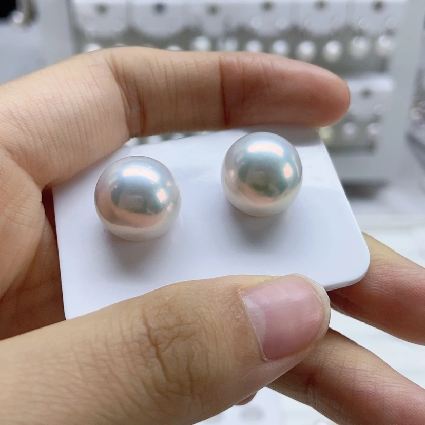 【闪购商品】淡水珍珠耳饰18K金镶嵌定制 k白王妃