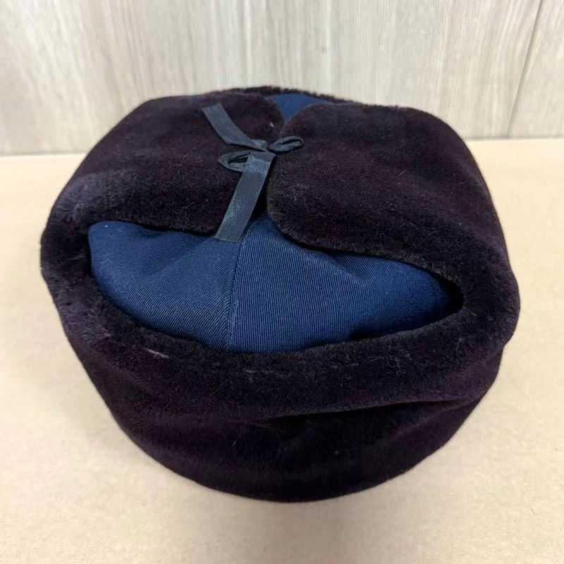 捌伍藏青色栽绒雷锋帽子时尚秋冬百搭冬季