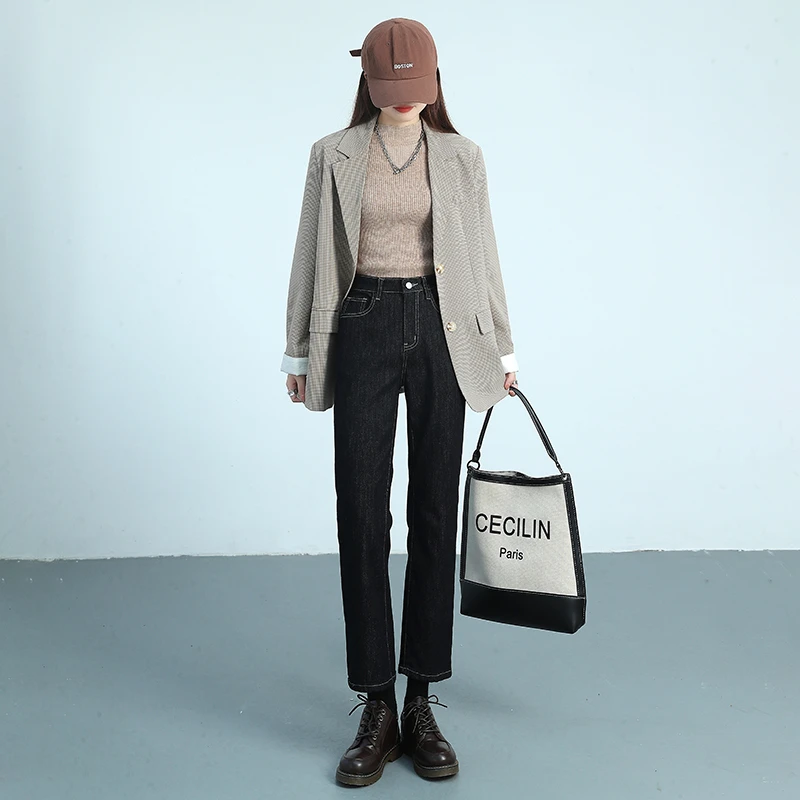 【断码捡漏】牛仔裤女小个子高腰直筒九分裤显瘦烟管裤春夏百搭神裤