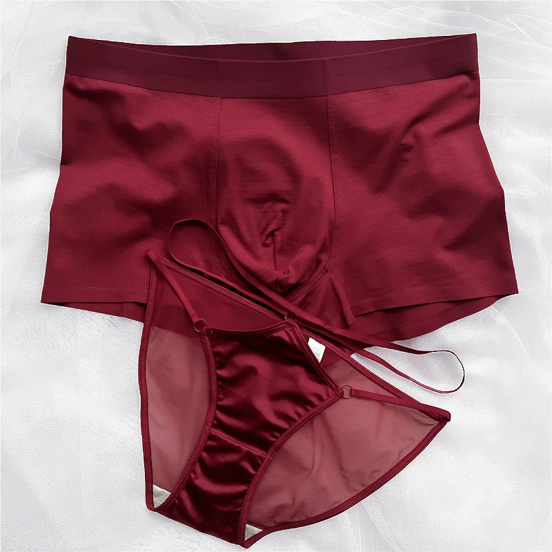 2024龙年新款莫代尔纯棉情侣内裤本命年红色喜庆结婚新婚内衣套装