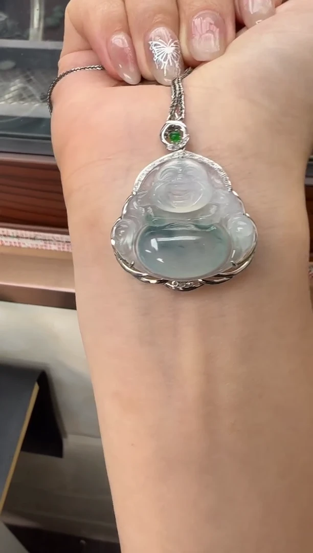 【闪购商品】翡翠吊坠(赠链)18K金镶嵌翡翠佛公