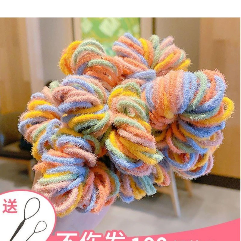 宝宝扎头发头绳毛绒不伤皮筋婴幼儿发绳女童可爱圈婴儿发圈高弹力