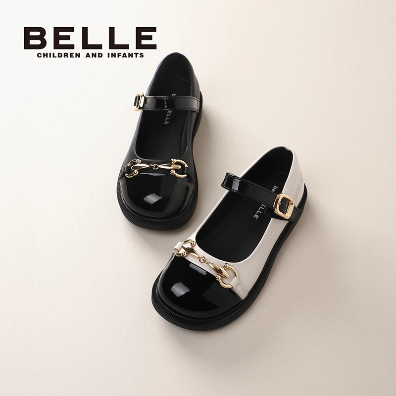 Belle/百丽童鞋女童皮鞋新款公主鞋儿童时尚百搭玛丽珍单鞋DE2910
