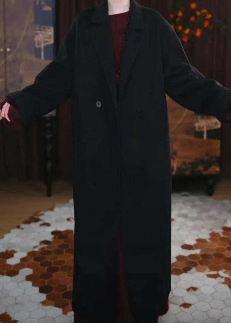 【北言】新中式气质秋冬时尚长款重磅时尚时尚遮肉复古百搭大衣