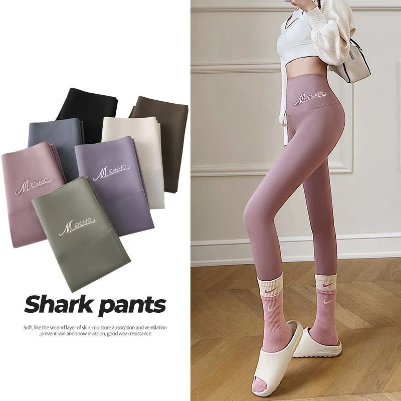 2024年德绒秋裤女秋冬高腰紧身无痕内穿发热加绒加厚线裤保暖裤打