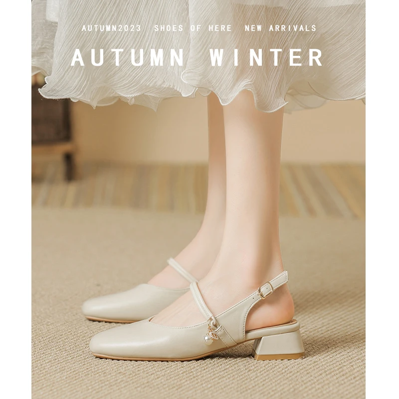 包头凉鞋女2024年新款粗跟春夏新款女鞋夏季气质百搭爆款时尚鞋女