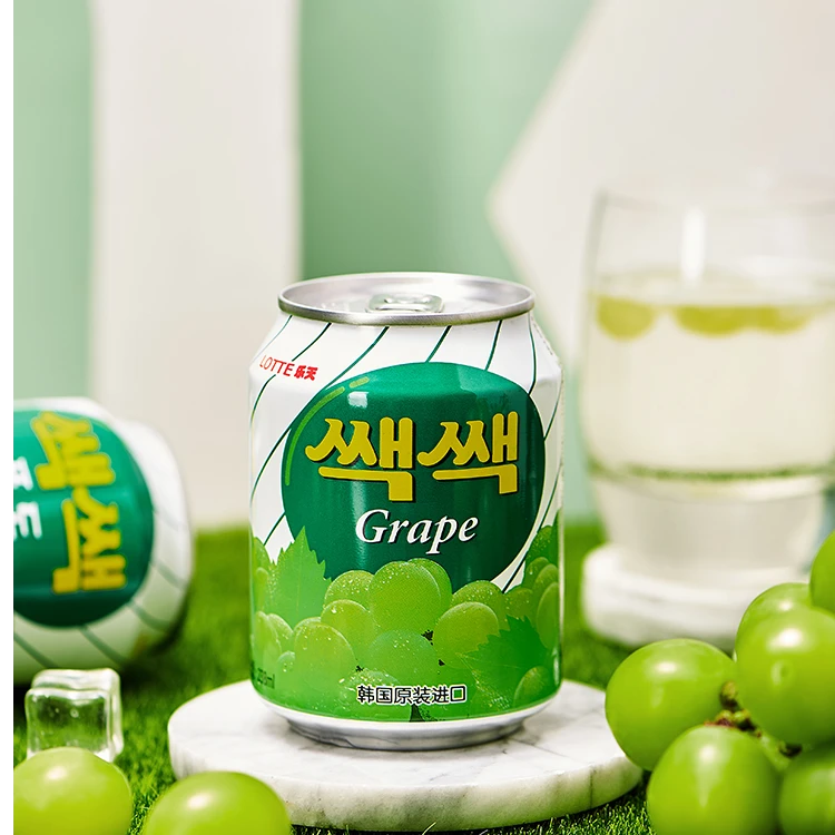 Lotte/乐天 韩国原装进口整箱乐天LOTTE葡萄汁果味果汁饮品238ml