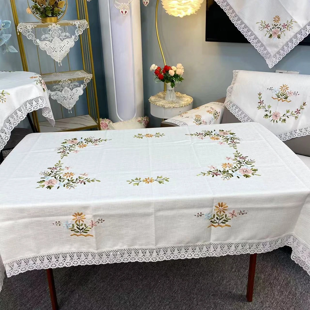 B-80【 130*180CM】  竹节 提花 面料  手工丝带绣简约欧式绣花绣花