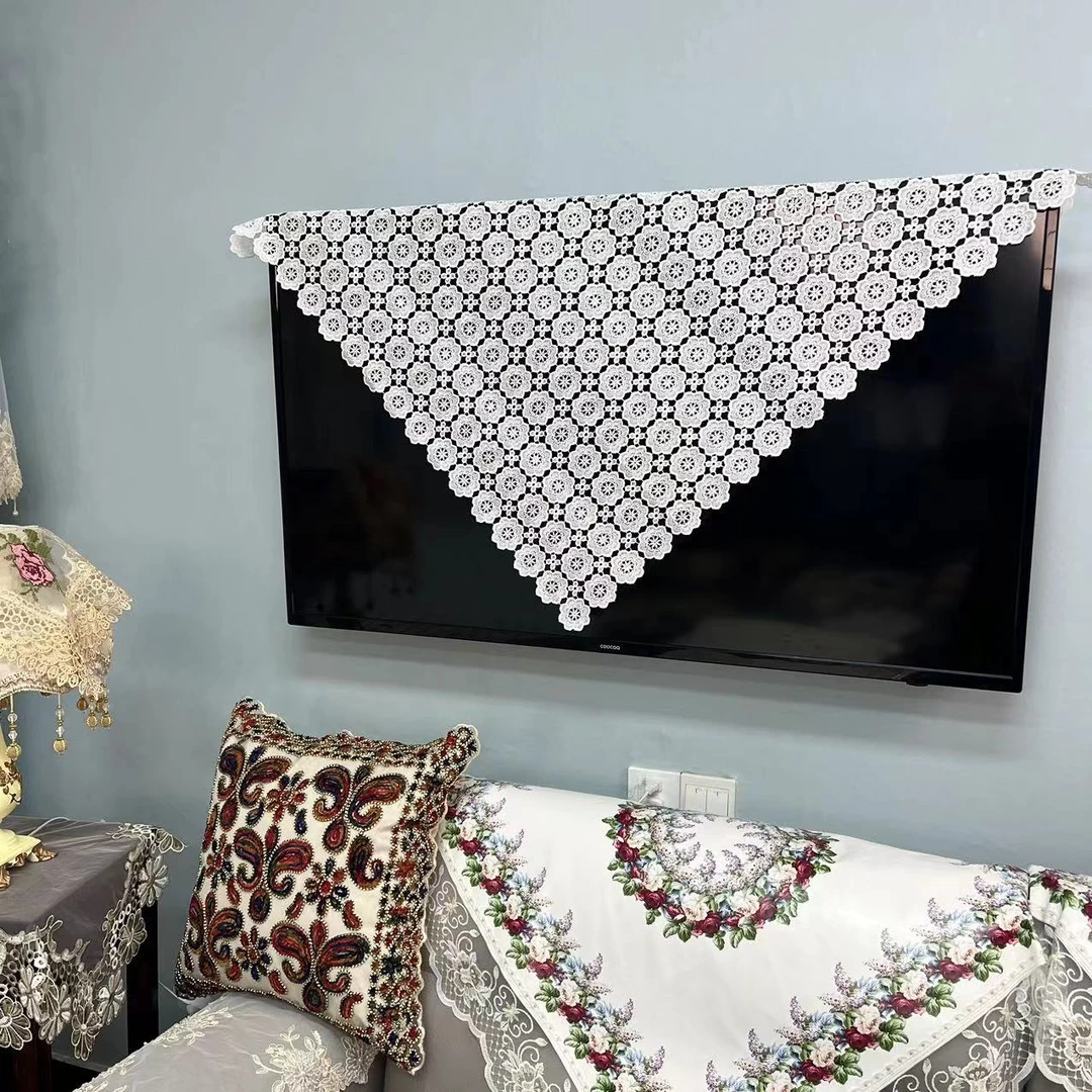 D-56【90*90CM】轻奢牛奶丝镂空刺绣盖巾