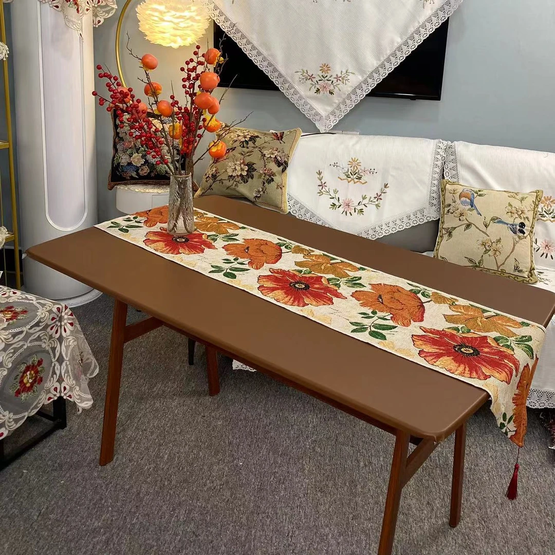 D-11【40*180】鸢尾花棉麻交织布桌旗