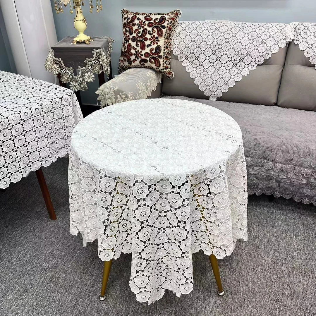 D-56【130*130CM】轻奢牛奶丝镂空刺绣盖巾