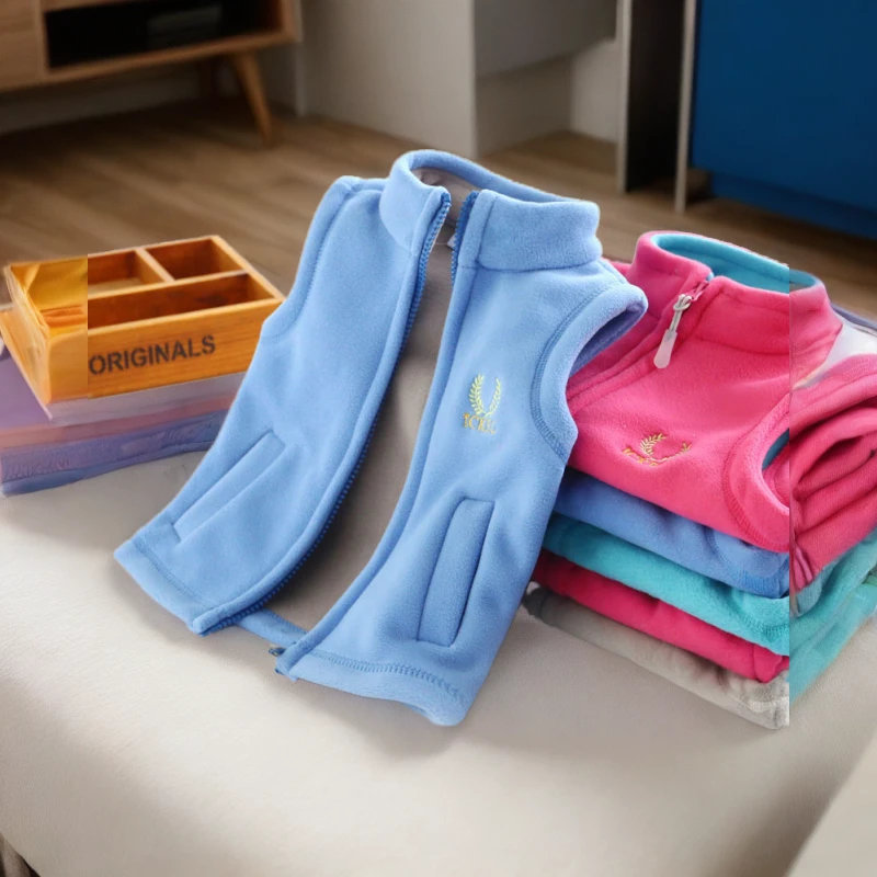 中大童加绒男童女童宝宝春秋内外穿大人摇粒绒坎肩儿童马甲亲子装