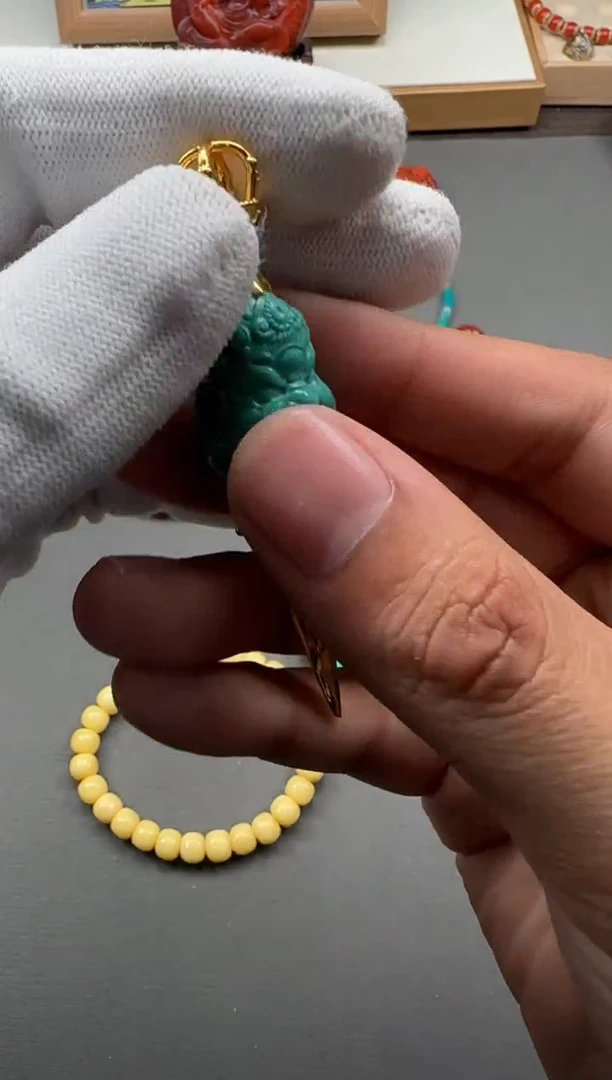 【闪购商品】绿松石吊坠18K金镶嵌吊坠