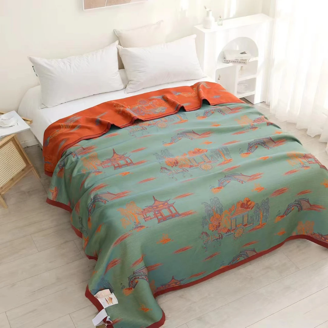 天丝四季毯--烟雨江南绿200*230