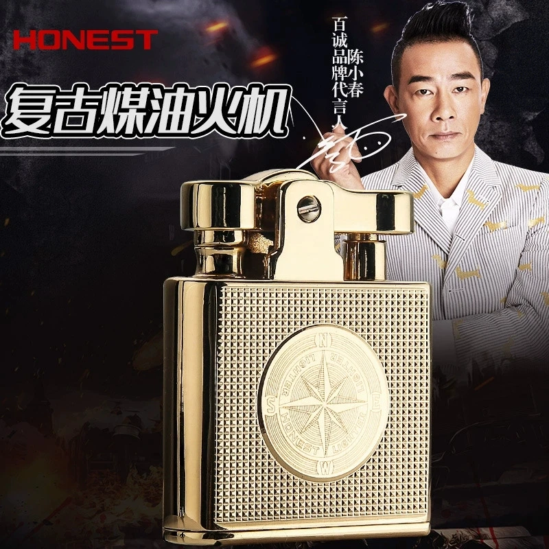 老式复古金属创意按压磕头怀旧煤油火机不伤手