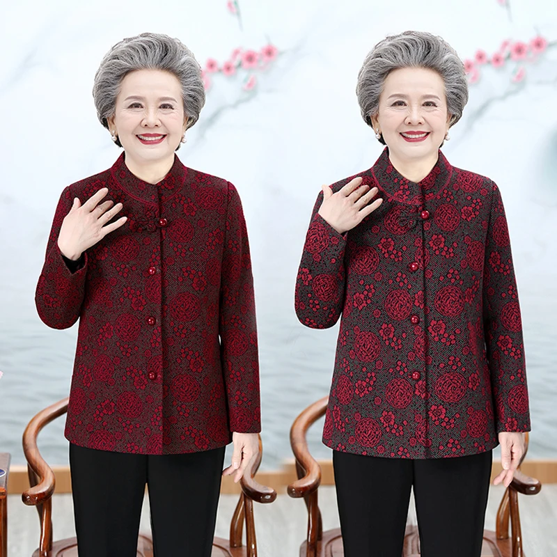 芊上 2197 妈妈装秋季开衫外套中老年女装气质外套奶奶装洋气外套