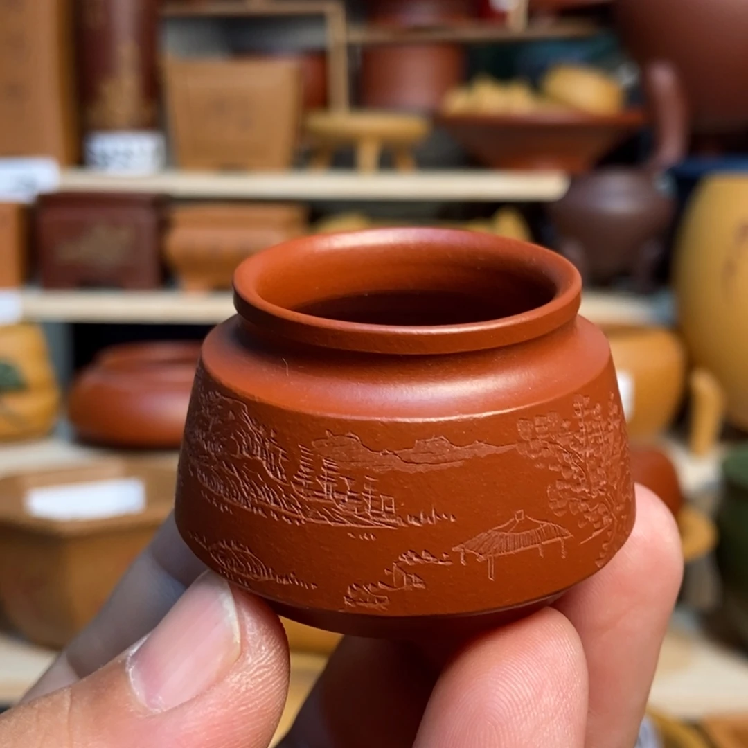 紫砂花盆内口经尺寸3×2.5