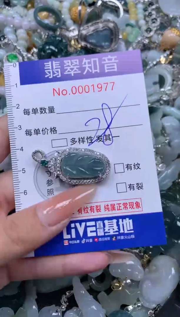 【闪购商品】翡翠挂件未镶嵌含绳1977
