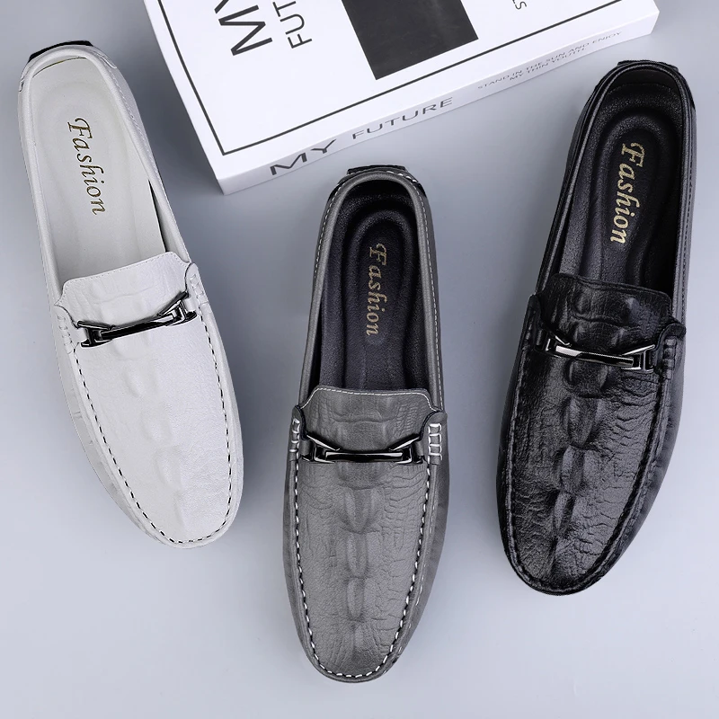 2023新品豆豆鞋男真皮商务一脚蹬懒人鞋休闲单鞋夏季透气软皮软底