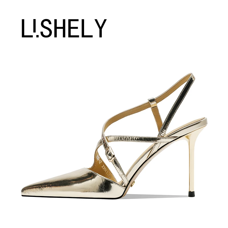 940[娜露露可]夏季鞋子百搭优雅LISHELY银色高跟鞋细跟高跟鞋性感
