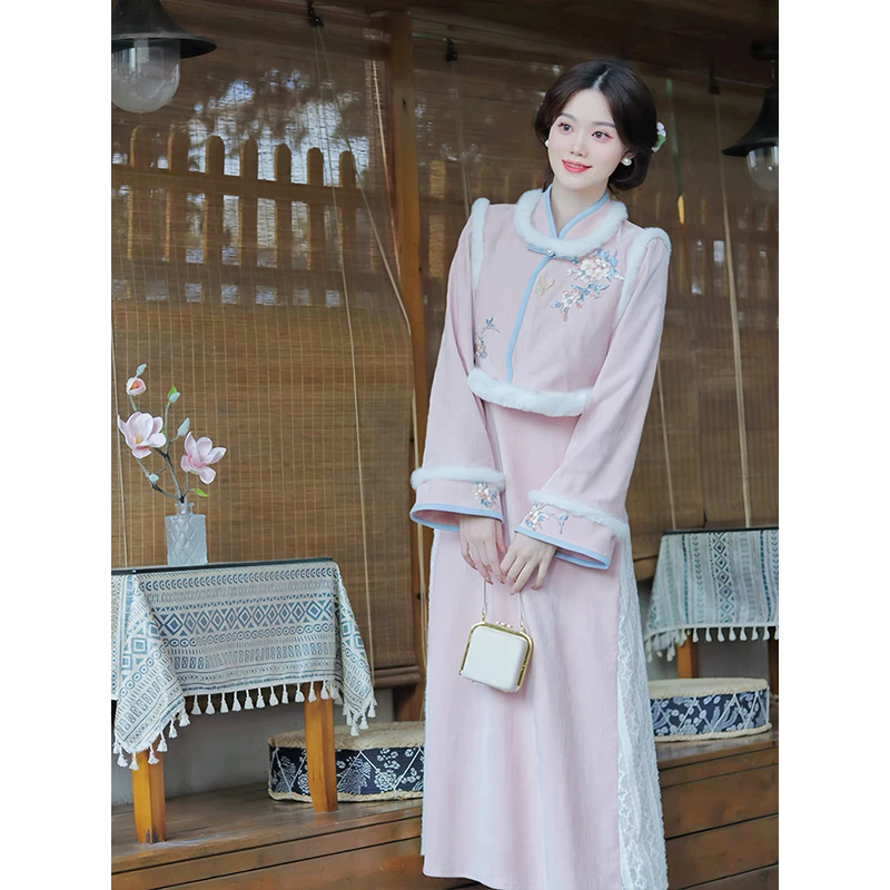 瑶西【海棠依旧】汉服国风春款穿搭古风连衣裙女装汉元素裙子新款