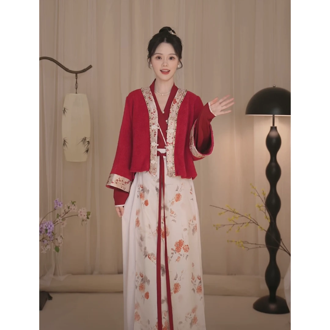 瑶西【暗香疏影】春款古风汉服爆款女装裙子新国风女款高级感三件套