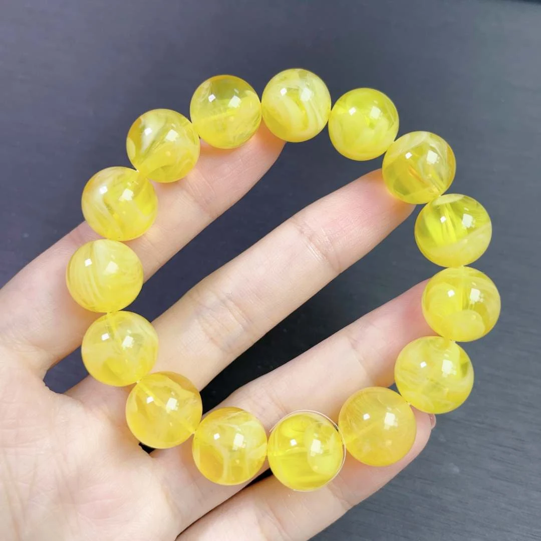 Y4231白花蜜蜜蜡手串13M《多样性发货，发其一》
