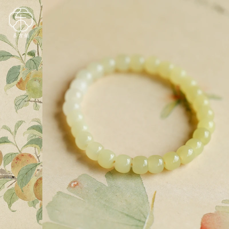 东方俪DOFUNLY【白波翠】和田玉渐变气质百搭国风设计款手串珠WYSC