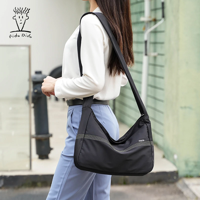 菲都狄都手提包女尼龙女包牛津布斜挎包单肩帆布包大容量妈妈包包