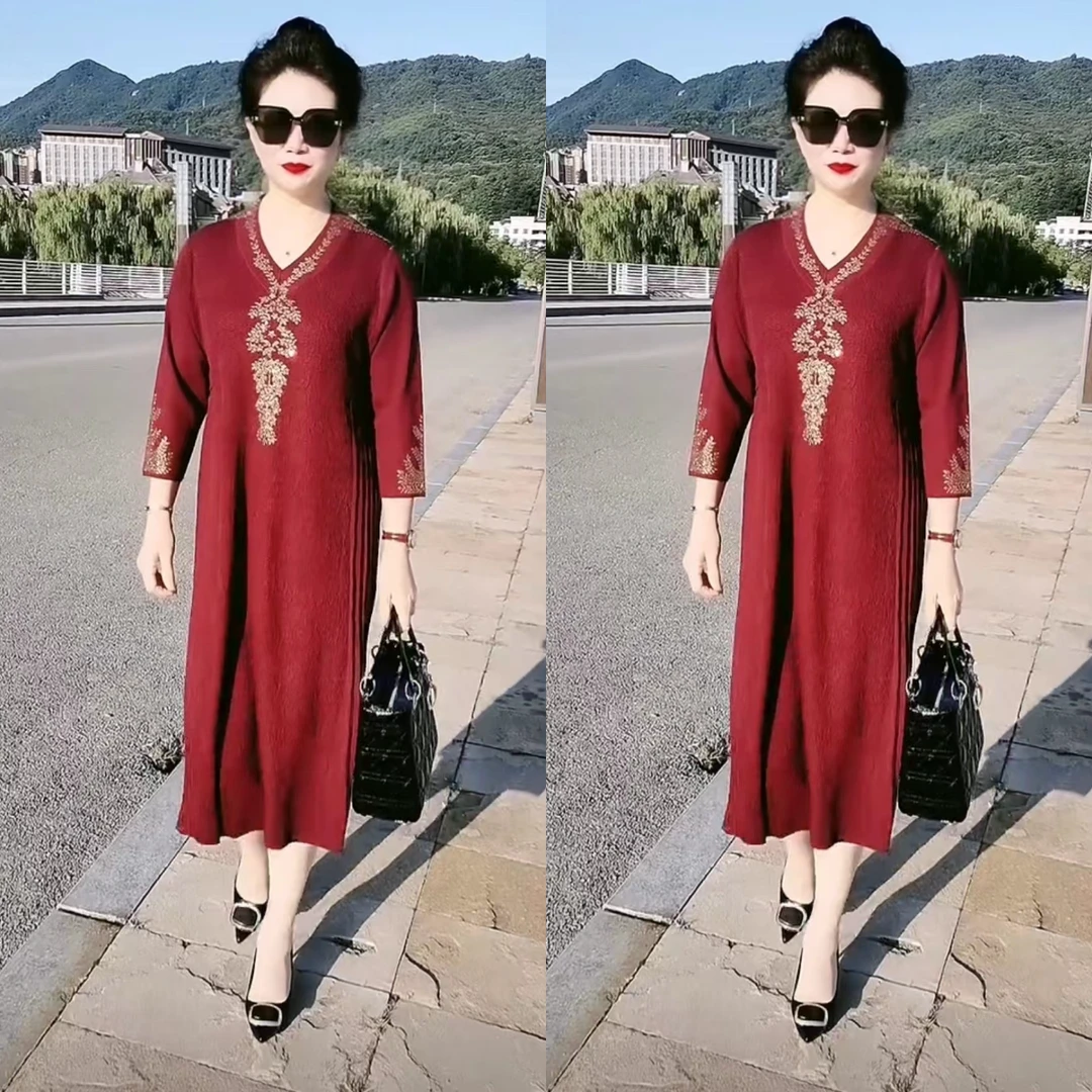 80145高端重工烫钻开衫外套冰麻针织婚宴礼服V领两件喜婆婆妈妈装