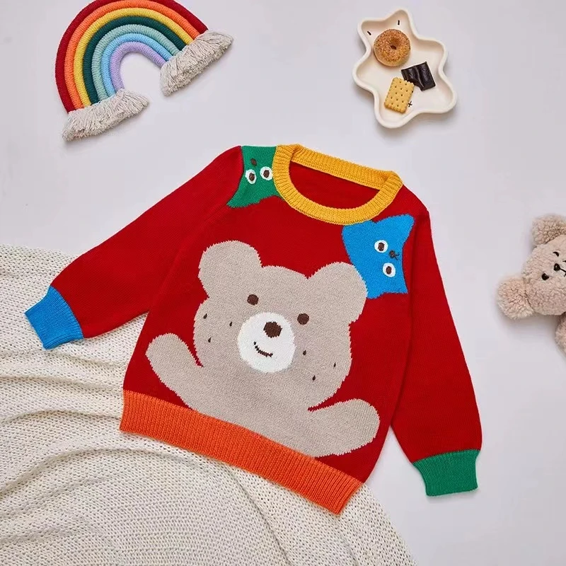 宝宝秋冬款麻子熊套头毛衣（正）