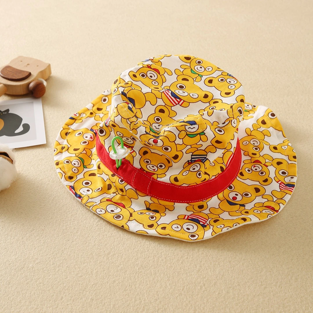 MK宝宝黄色帽子满印小熊