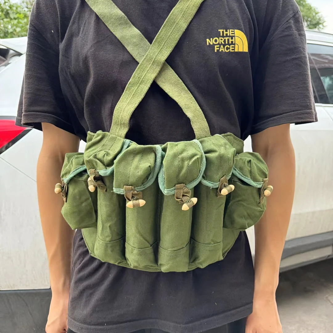 正品怀旧85胸挂多功能战术马甲帆布影视道具