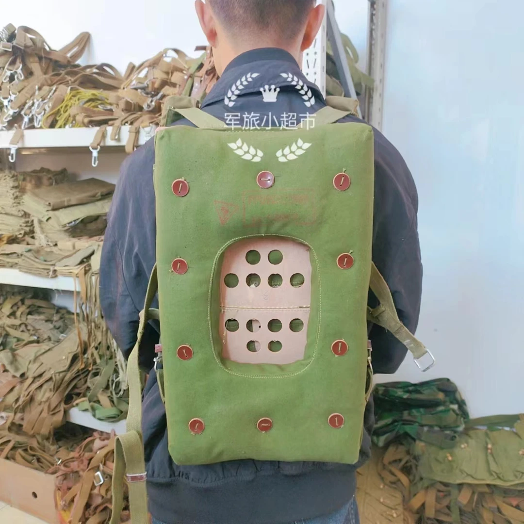 正品库存老货60迫双肩背具背包装便携式小众耐用迷彩绿CS复古怀旧