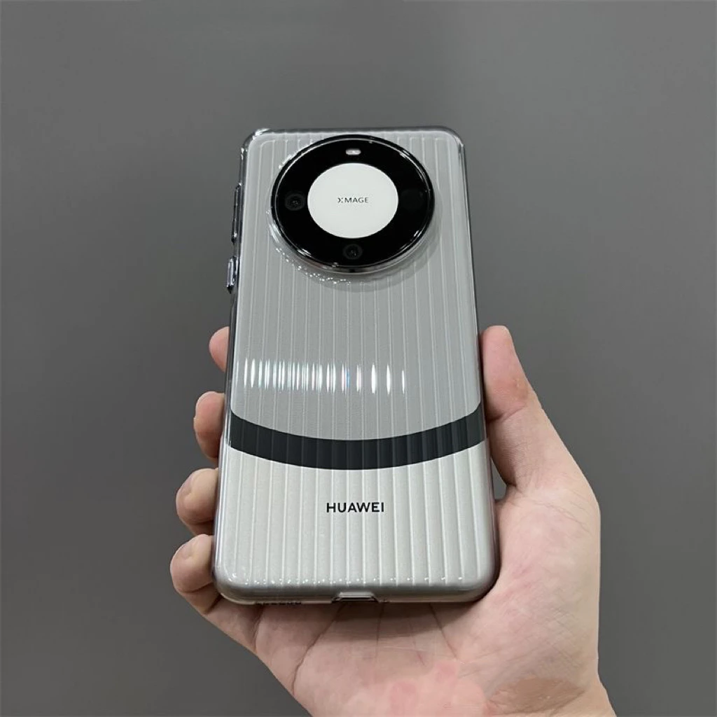 华为Mate60Pro手机壳Pro+透黑透明保护套简约波浪纹硬壳瓦楞新款