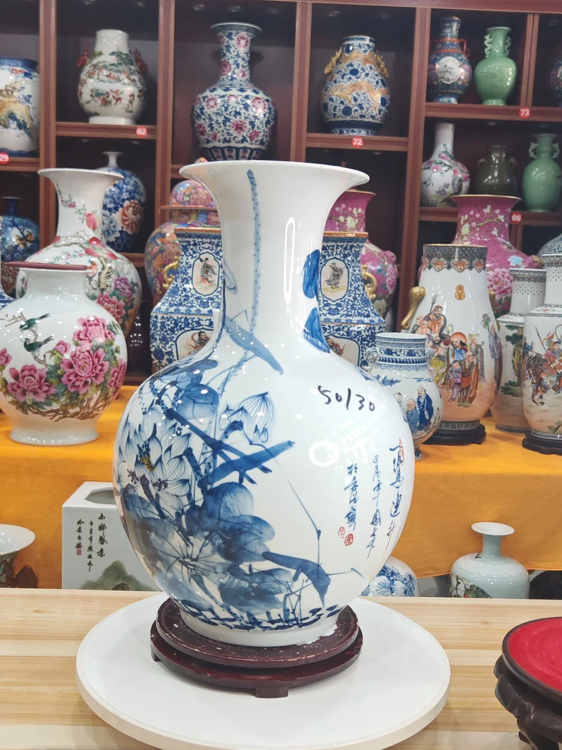 景德镇陶瓷青花赏瓶青花瓷瓷器客厅陶瓷花瓶花瓶
