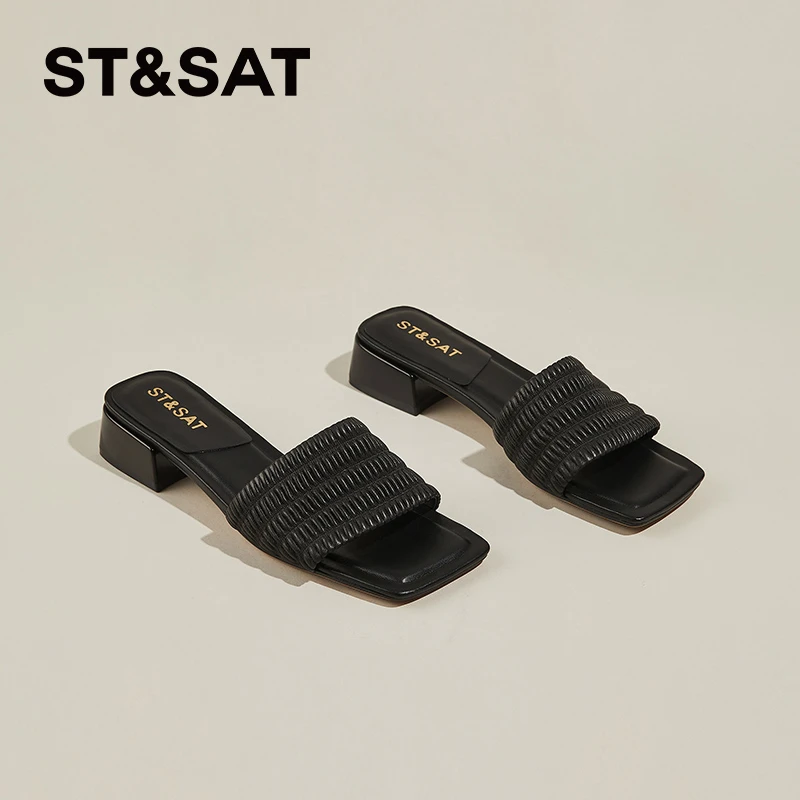 星期六法式外穿凉拖鞋2025夏季仙女风气质网红时尚百搭一字带凉鞋