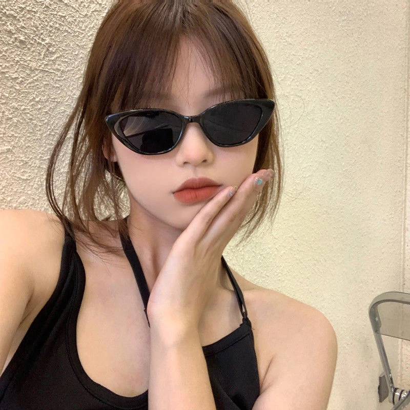 欧美甜酷辣妹风猫眼小脸太阳镜2023新款墨镜女造型ins网红韩系潮