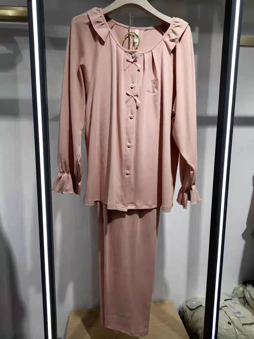 春季文艺清新复古温柔棉质居家服套装长袖长裤