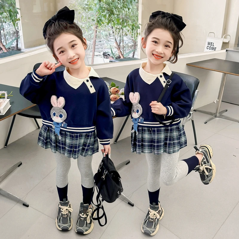 女童卫衣裙套装洋气儿童春秋新款网红女宝宝休闲两件套小女孩时髦