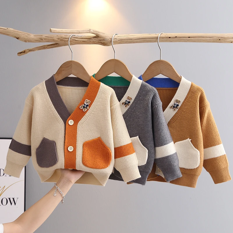 儿童毛衣春秋2023秋冬新款男童洋气外套针织衫中小童外穿百搭上衣